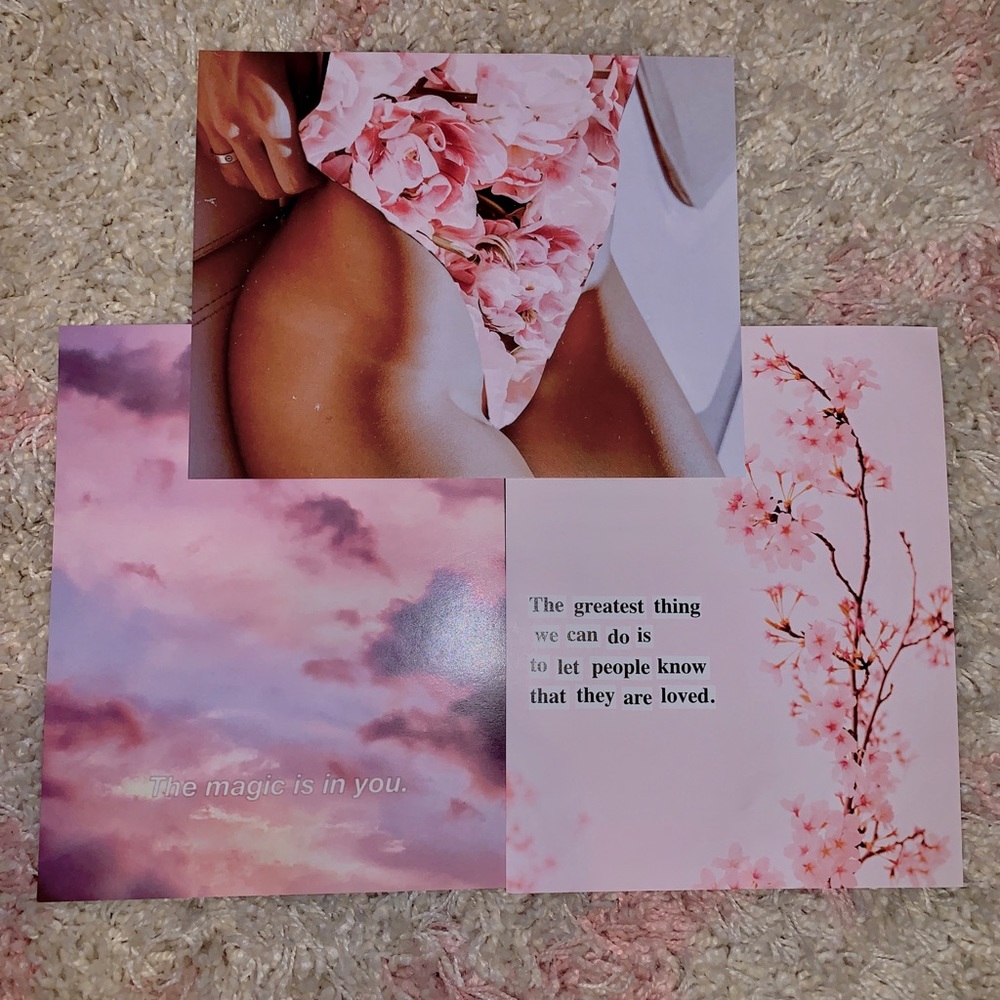 3 piece pink aesthetic print set